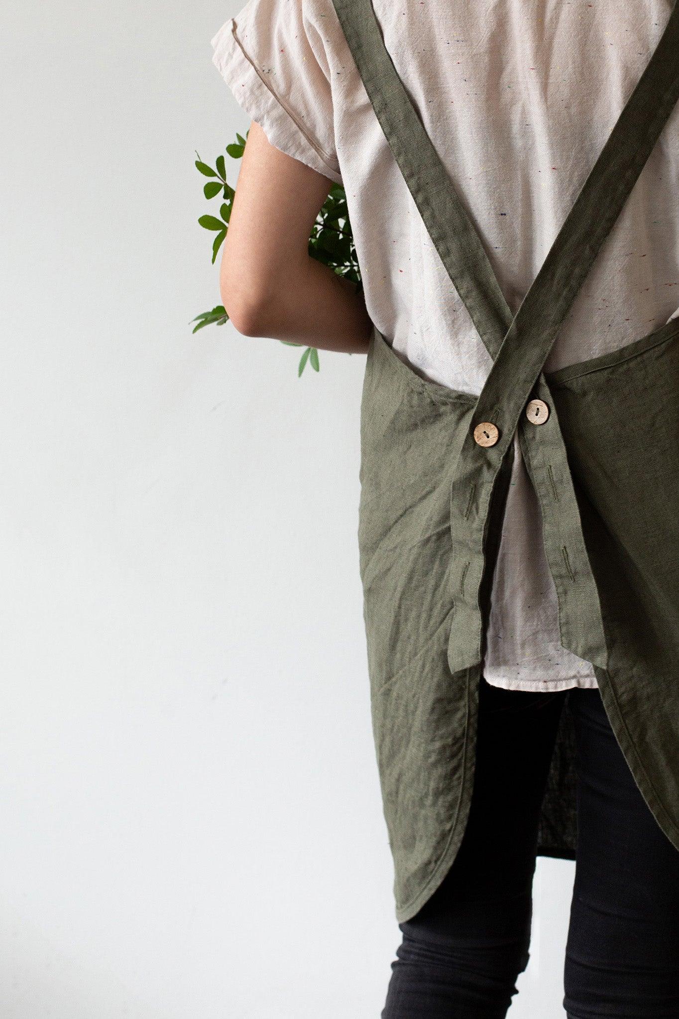 Linen Apron | Forest Green
