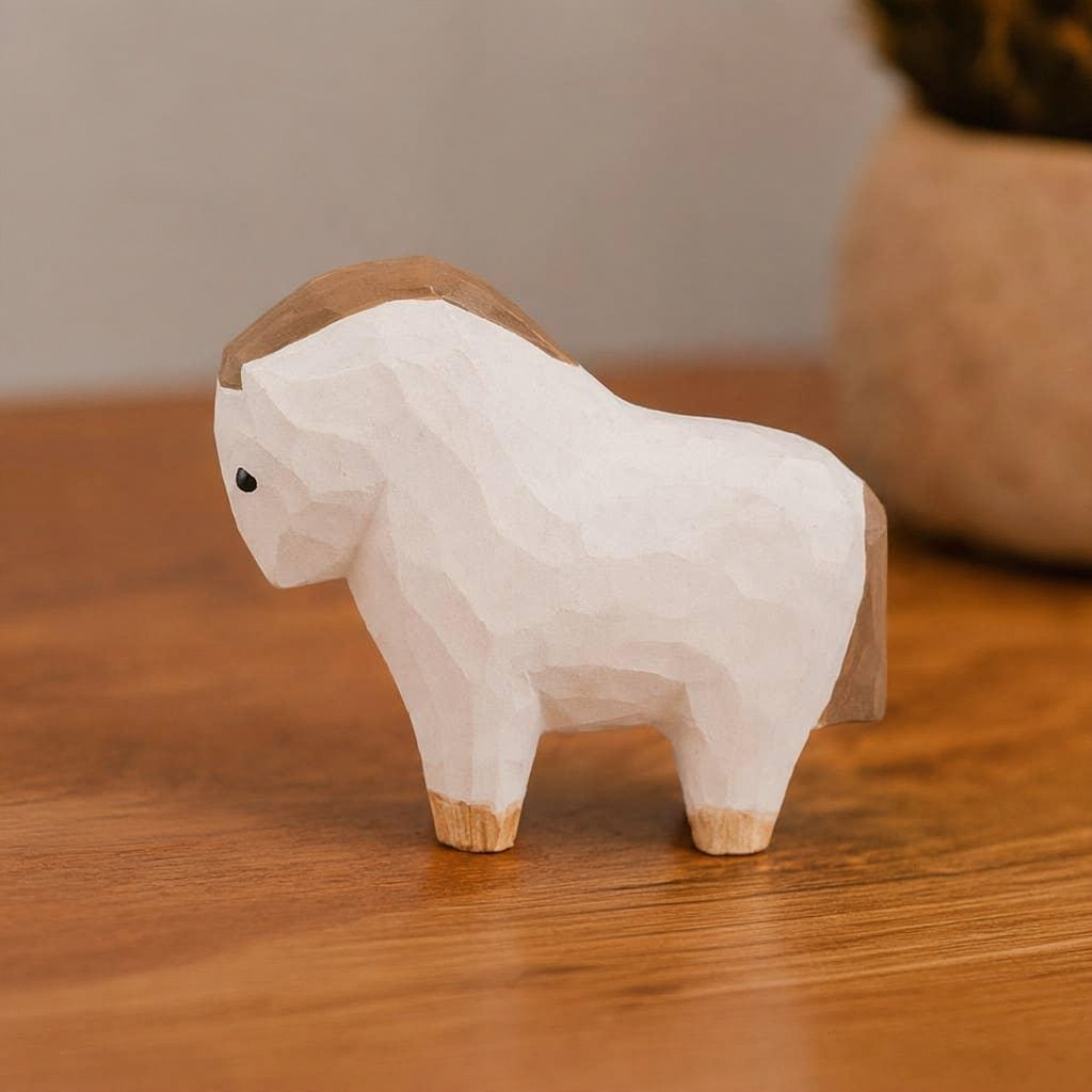 Figurine décorative de cheval | Sculptée à la main