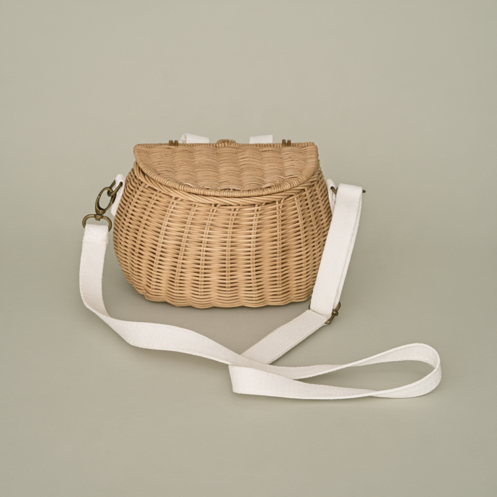 Sac panier décroratif en rotin pour enfants | Naturel
