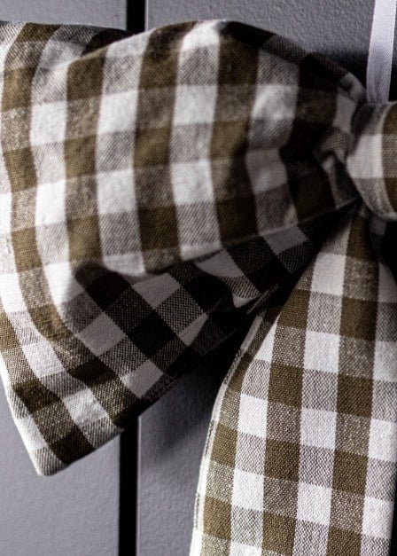 Nœud en tissu vichy | Vert olive