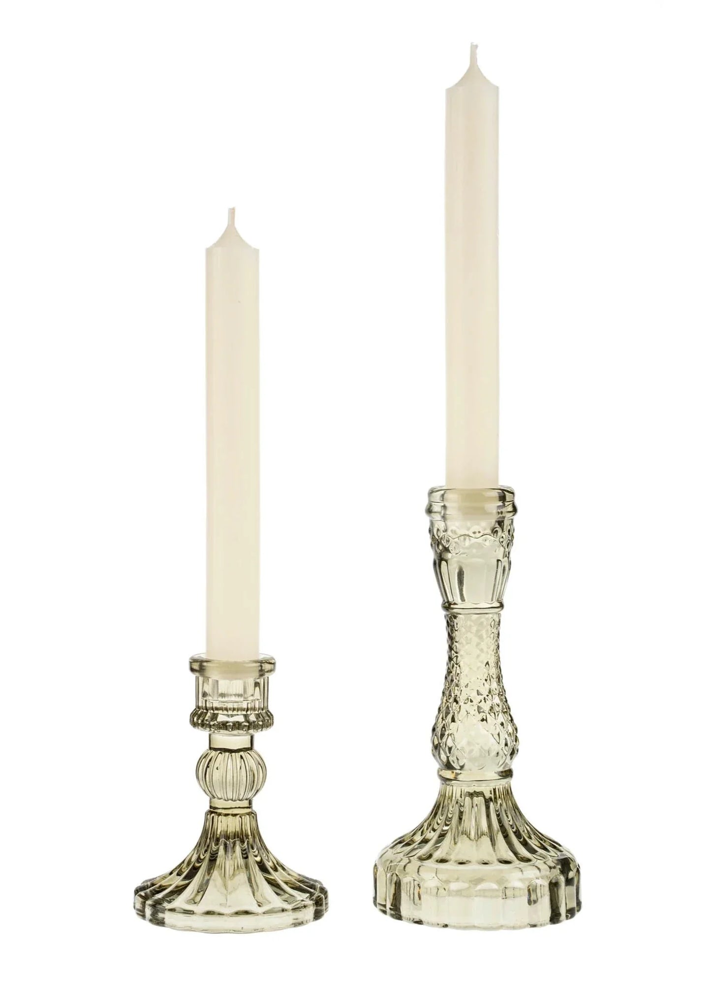 Bougeoirs en verre Palazzo Gris | Lot de 2
