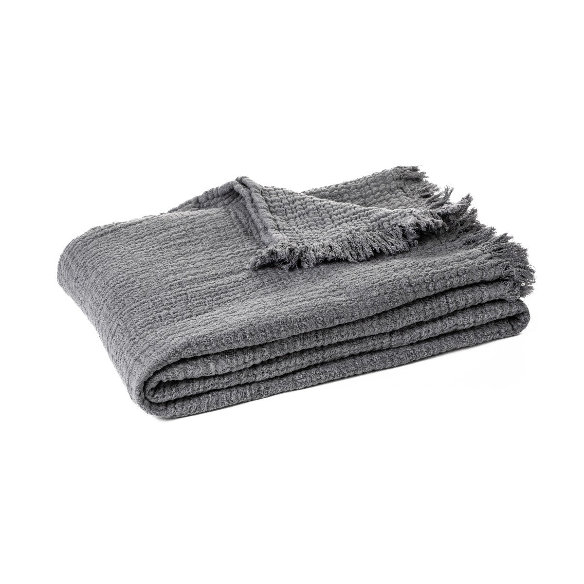 Jeté en mousseline de coton gris charcoal Popeye