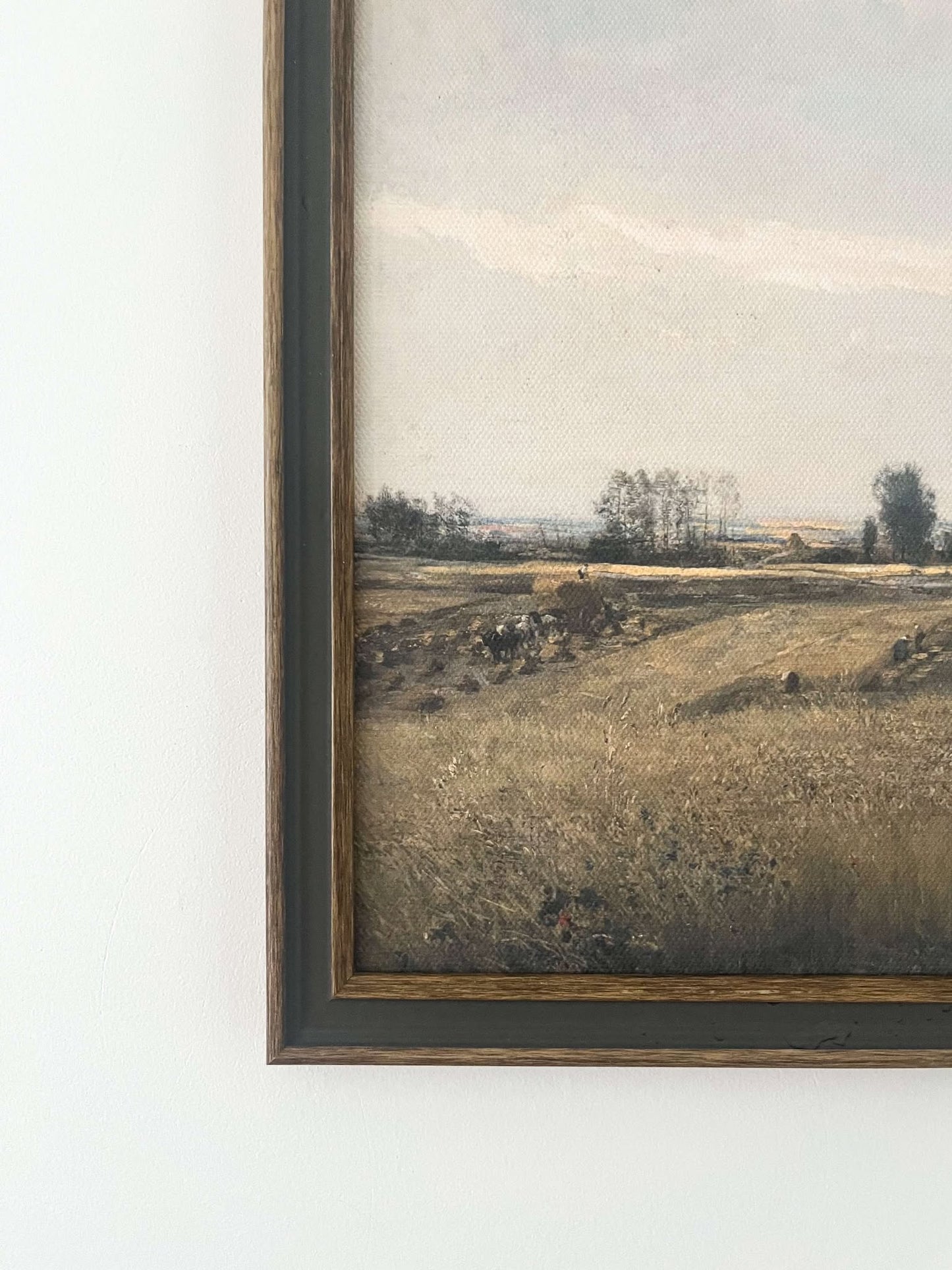 Cadre art mural vintage | Pré à l'aurore