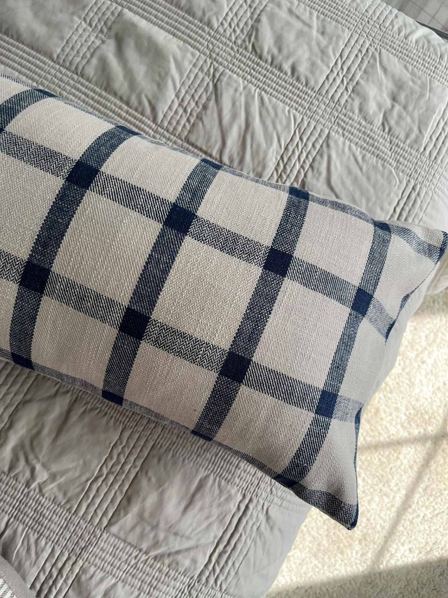 Housse de coussin Lou | Greige - Indigo