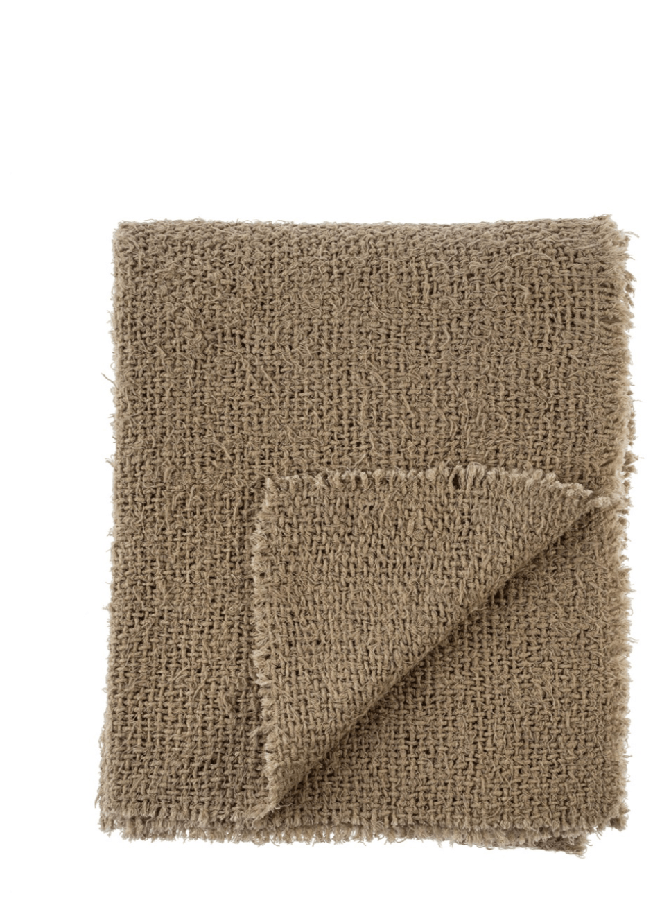 Léger plaid à franges | Beige