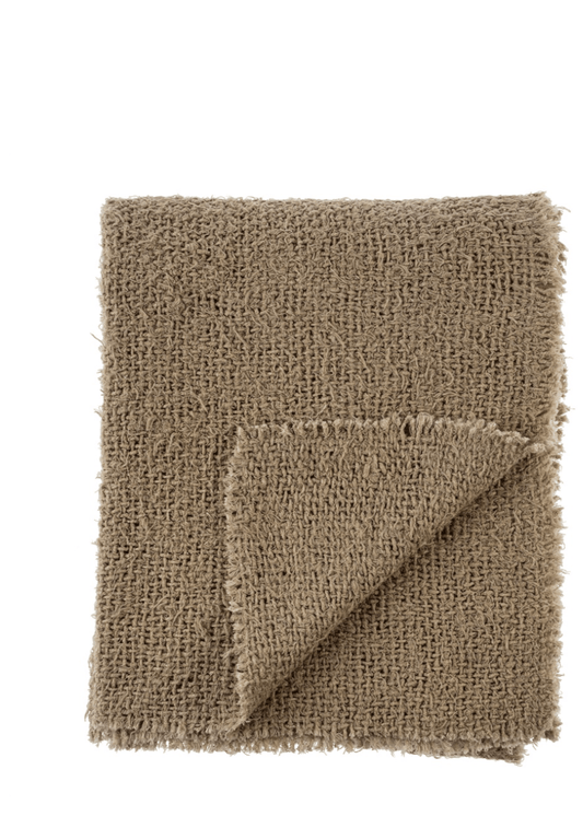 Léger plaid à franges | Beige