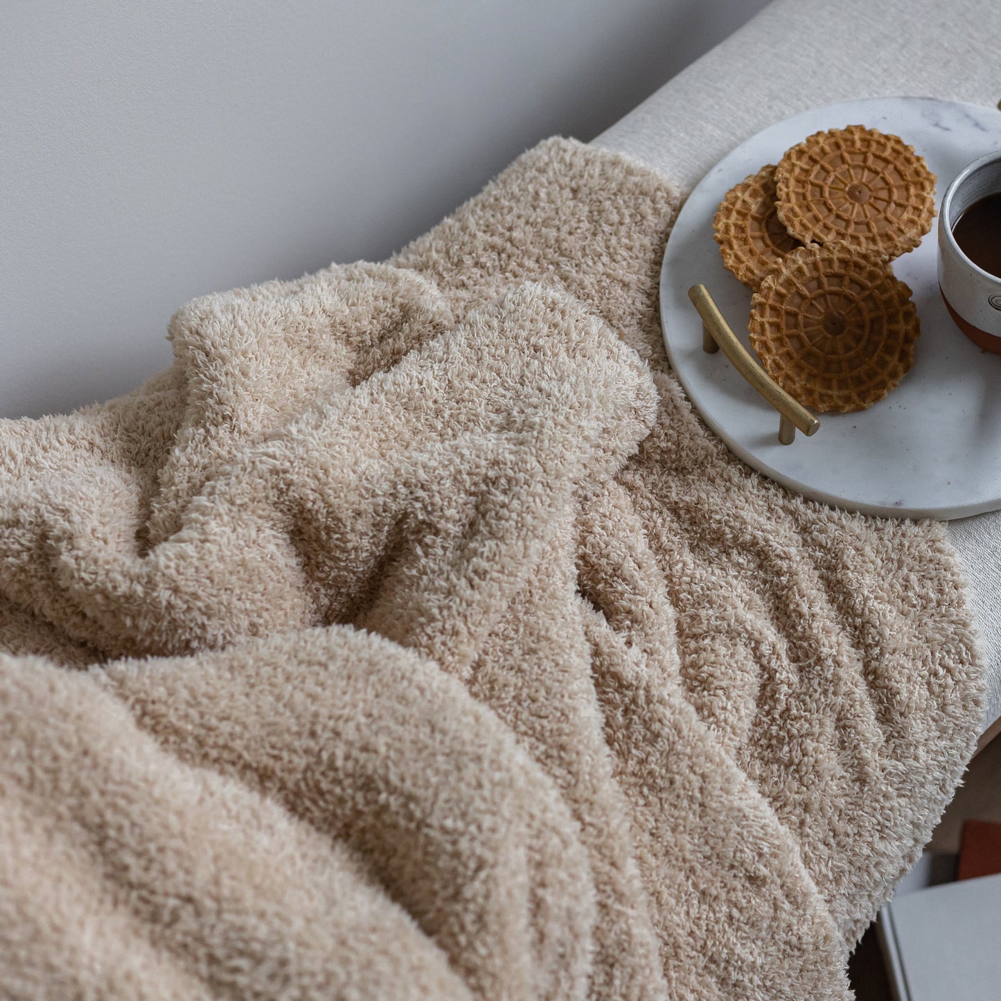 Plaid long beige caramel