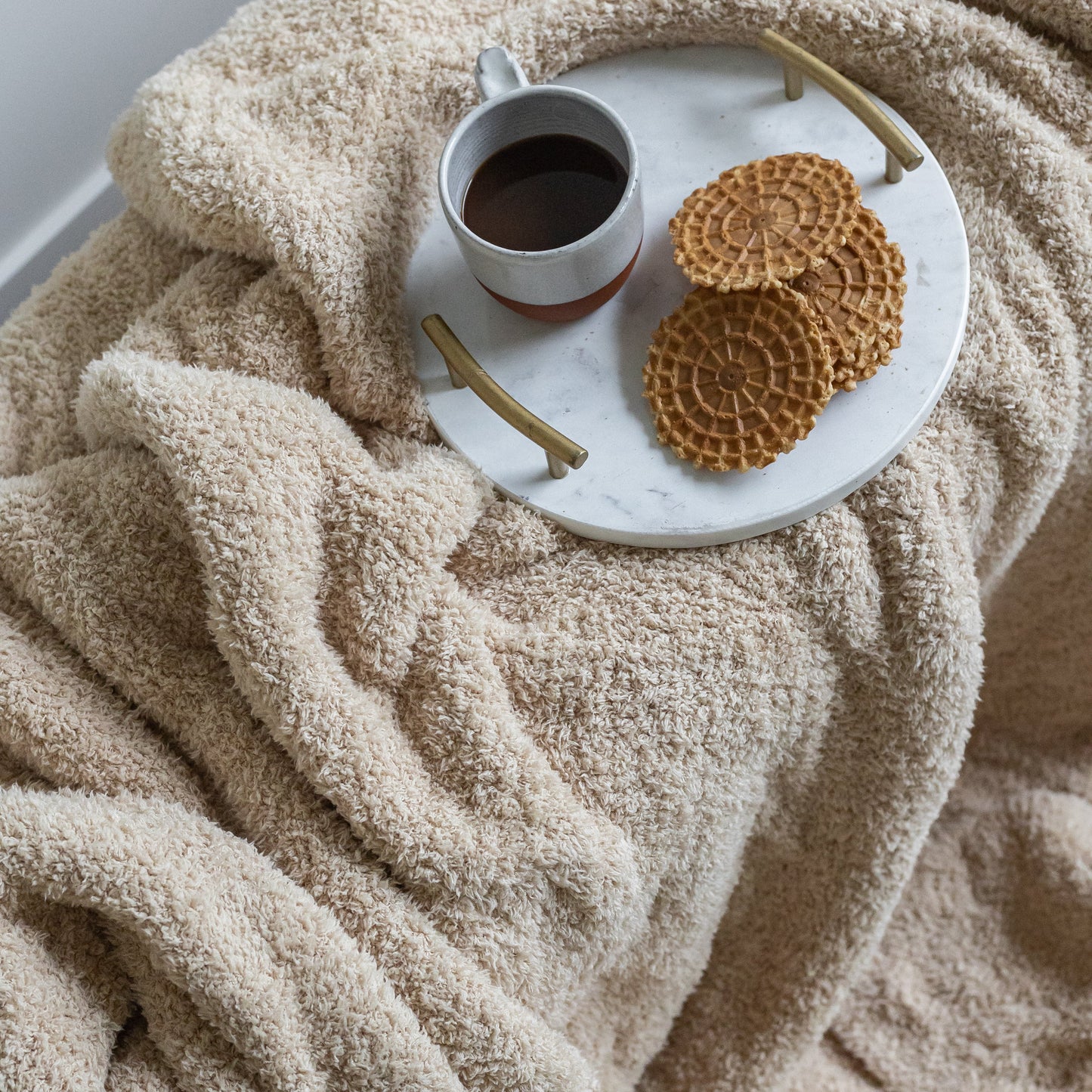 Plaid long beige caramel