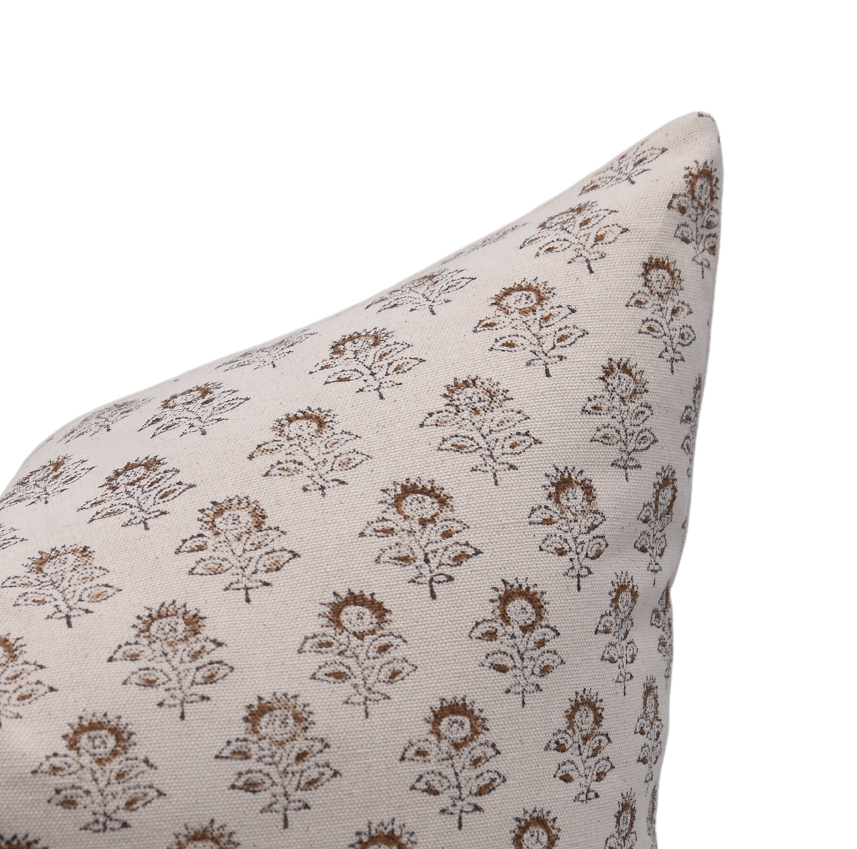 Hand-printed duck canvas cushion cover - Bagru Buti: Duck Canvas / Printed on both sides / 20 x 20 inches