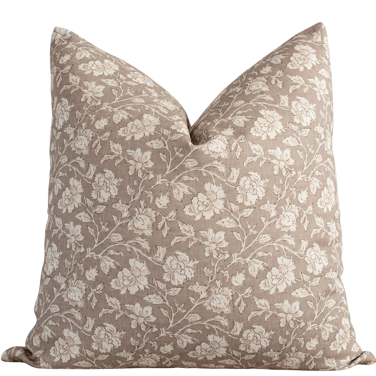 Housse de coussin Clara | Taupe à fleurs