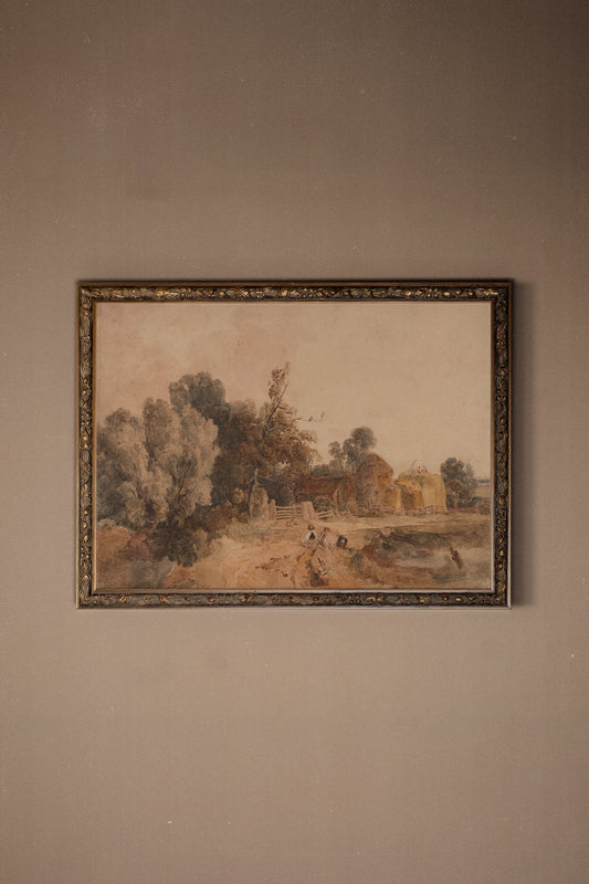 SOUVENIRS FANÉS, Oeuvre sur toile rigide, encadré Vintage Bronze