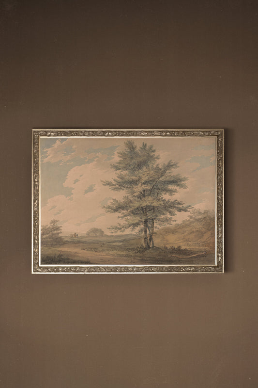 PAYSAGE OUBLIÉ, CADRE VINTAGE ARGENT
