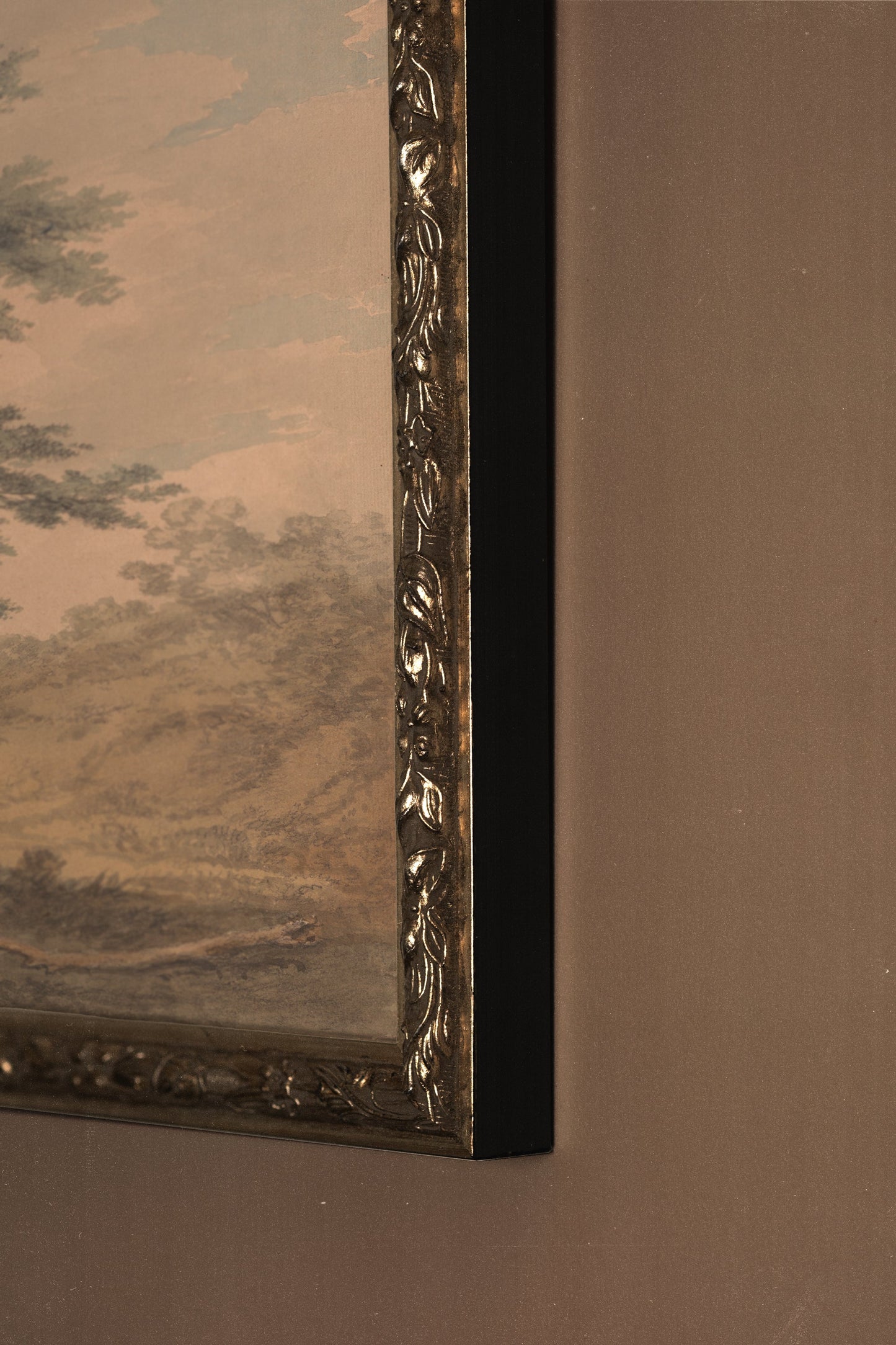 PAYSAGE OUBLIÉ, CADRE VINTAGE ARGENT