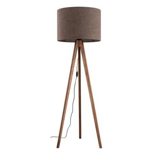 Grande lampe à poser style mid Century | bois de noyer brun