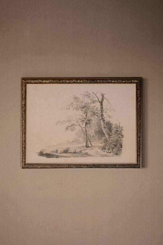 ESQUISSE DU PASSÉ, Oeuvre sur toile rigide, encadré Vintage Bronze