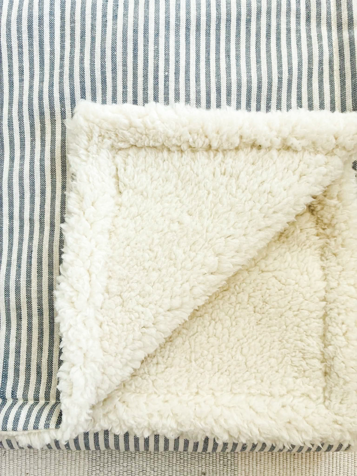 Couverture pour bébé | Lin rayé bleu