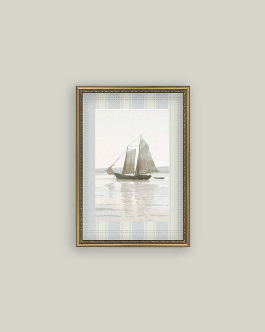 Vintage frame | Sailboat on calm waters
