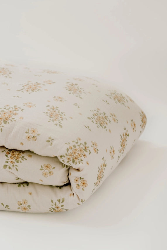 Ensemble literie Flora pour lit simple | Fleurs anciennes