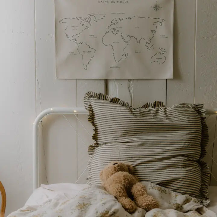 Carte du monde murale | Cuir végane — Nature