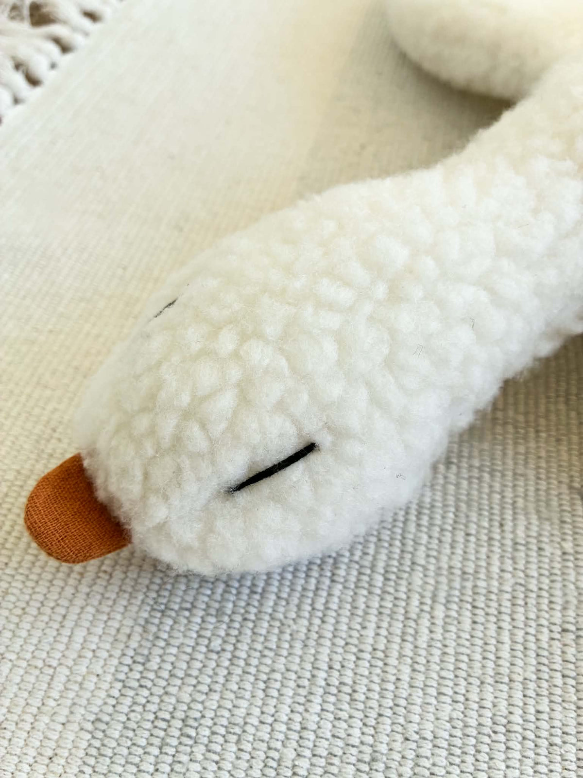 Peluche oie en sherpa douce