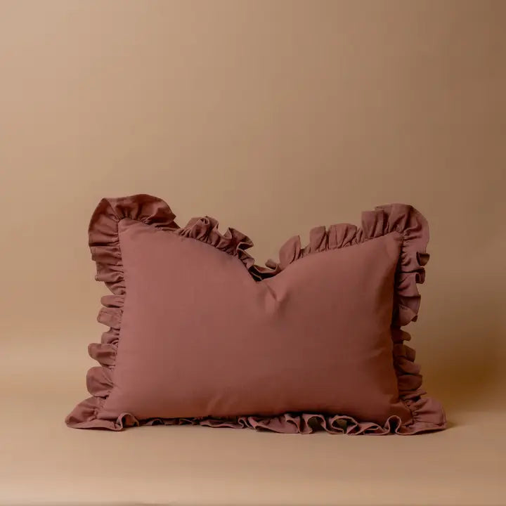Housse de coussin Praline  | en coton à volants