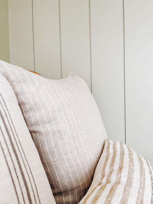 Myra Cushion Cover | Delicate Striped Linen 