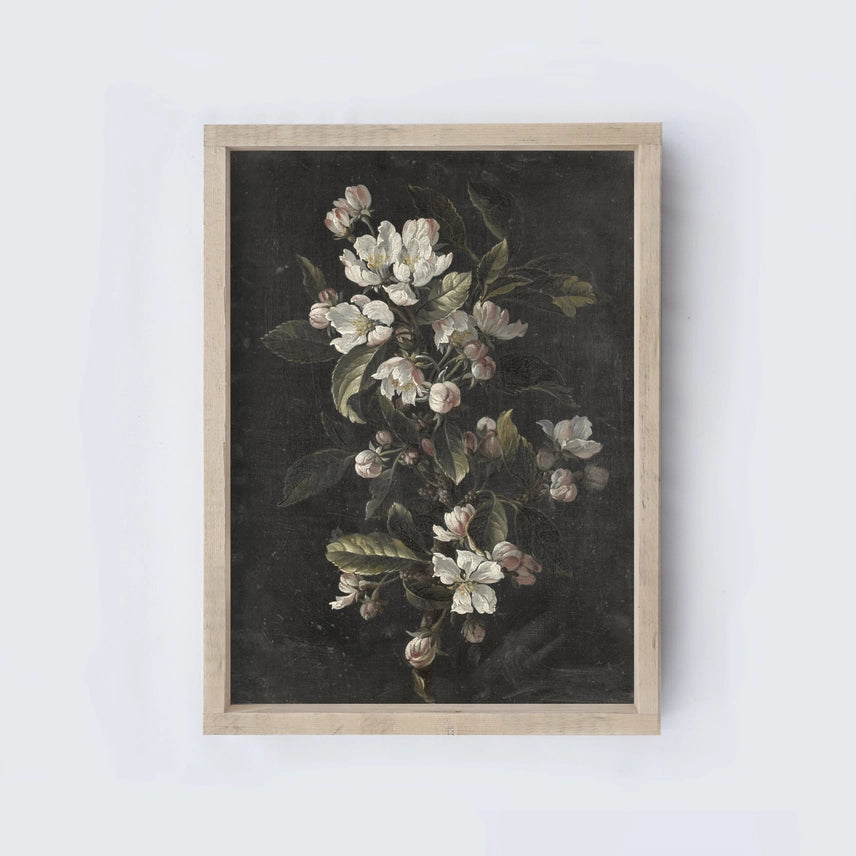 Mini cadre art mural vintage | Fleurs noctures