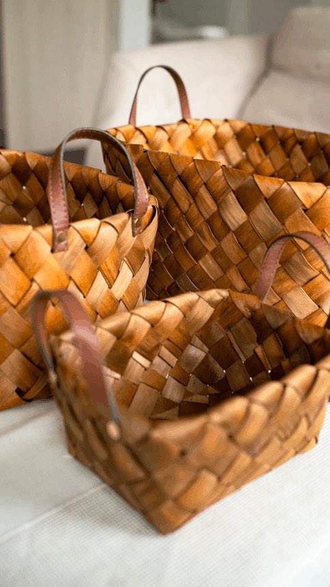 Panier à copeaux en bois brûlé