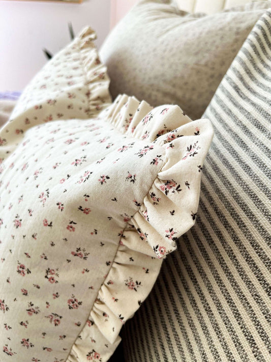 Lily-Rose Reversible Cushion Cover | Frilly Floral
