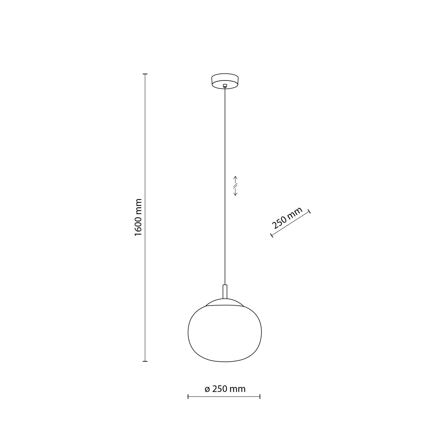 Suspension scandinave en verre blanc | VIBE