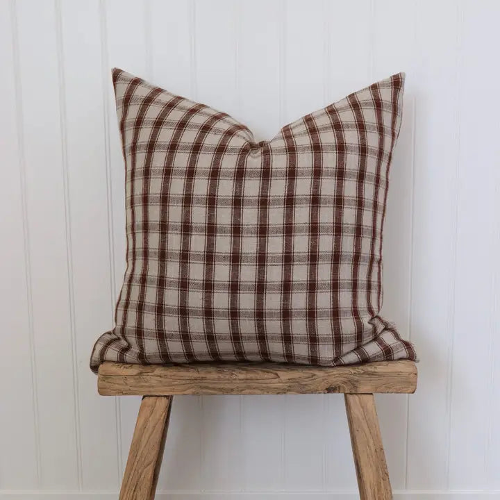 Housse de coussin Raphaël | Tissé rouge-brun