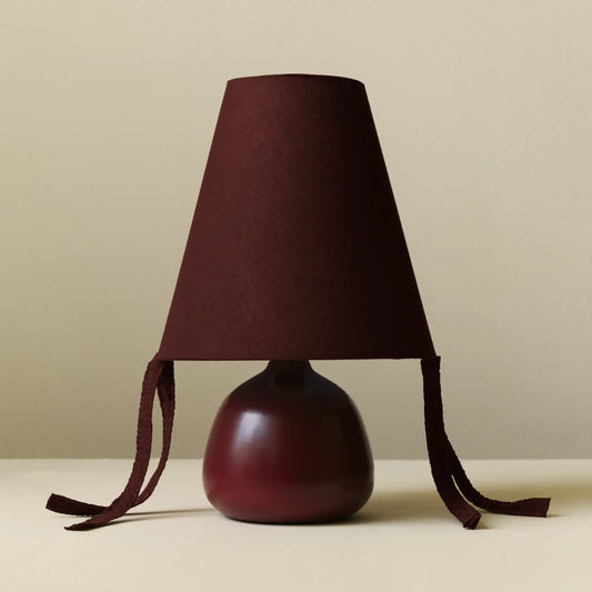 Appenzell Small Burgundy Red Table Lamp with Knots