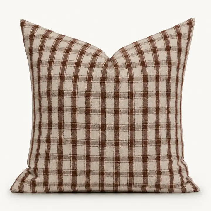 Housse de coussin Raphaël | Tissé rouge-brun
