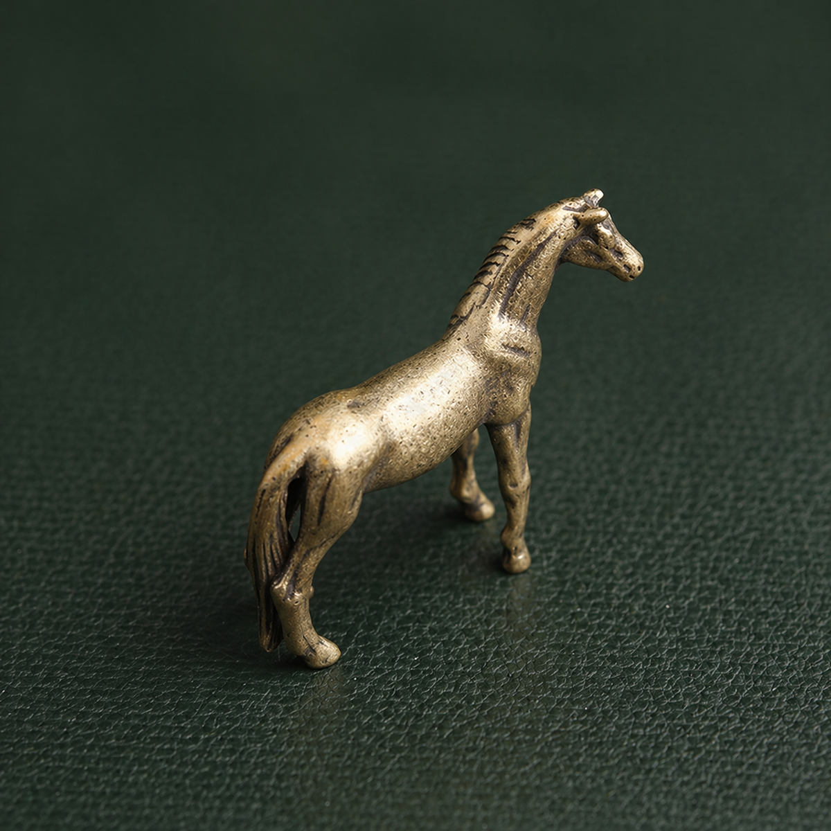 Figurine Le Cheval en laiton antique | Collection "Porte-bonheur"
