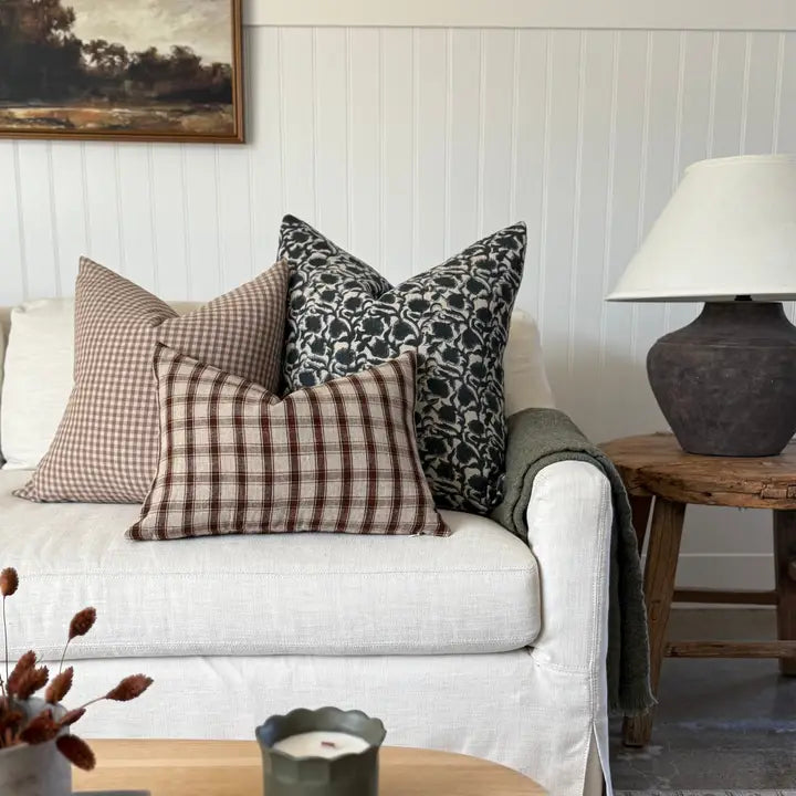 Housse de coussin Raphaël | Tissé rouge-brun