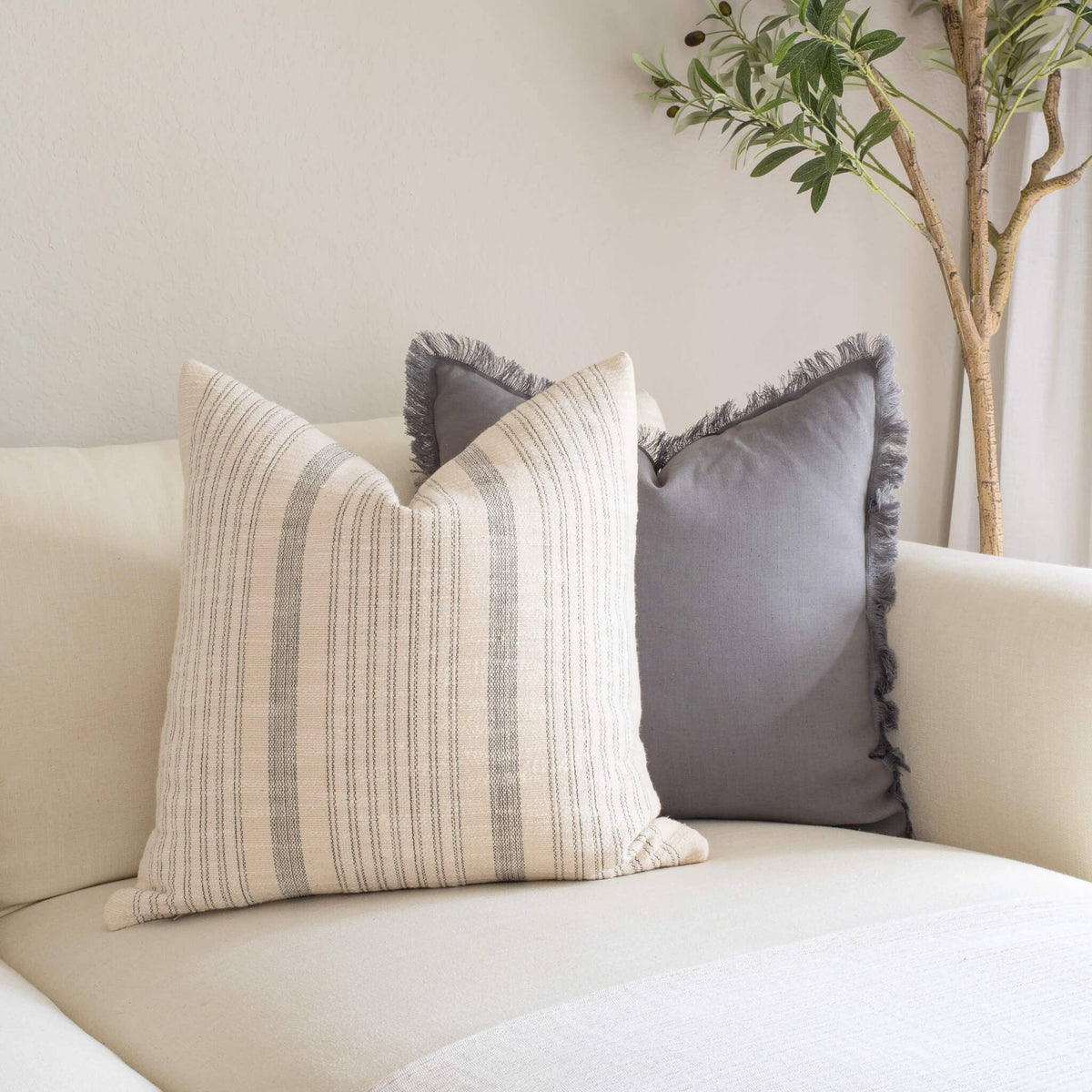 Housse de coussin Finn | Bleu-gris
