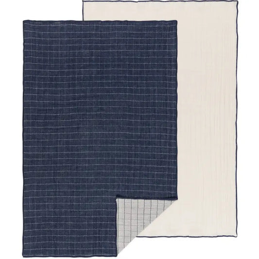 Lot de 2 torchons à double gaze | Bleu indigo
