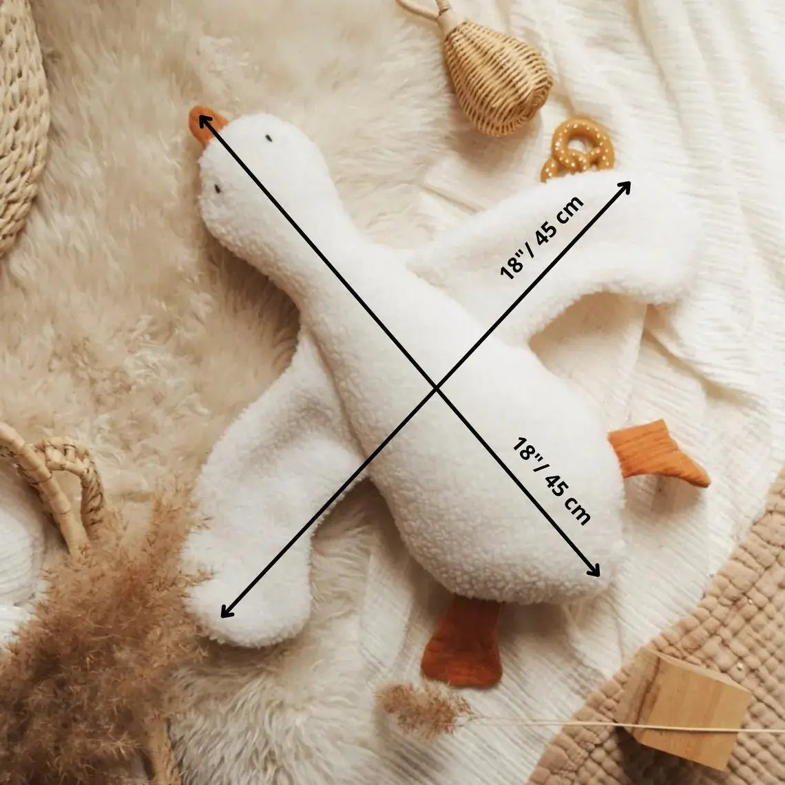 Peluche oie en sherpa douce