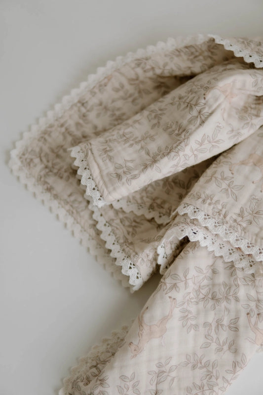 Couverture pour enfant en mousseline | Petit cheval des prés