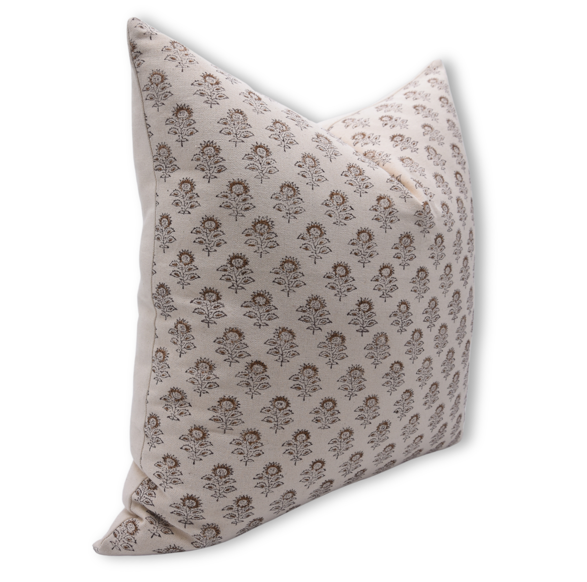 Hand-printed duck canvas cushion cover - Bagru Buti: Duck Canvas / Printed on both sides / 20 x 20 inches