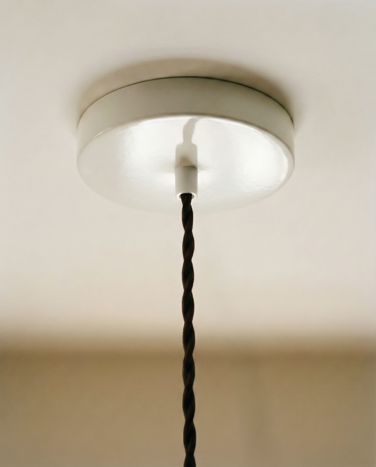 Vintage Pauline Scalloped Brass and Wood Pendant Light