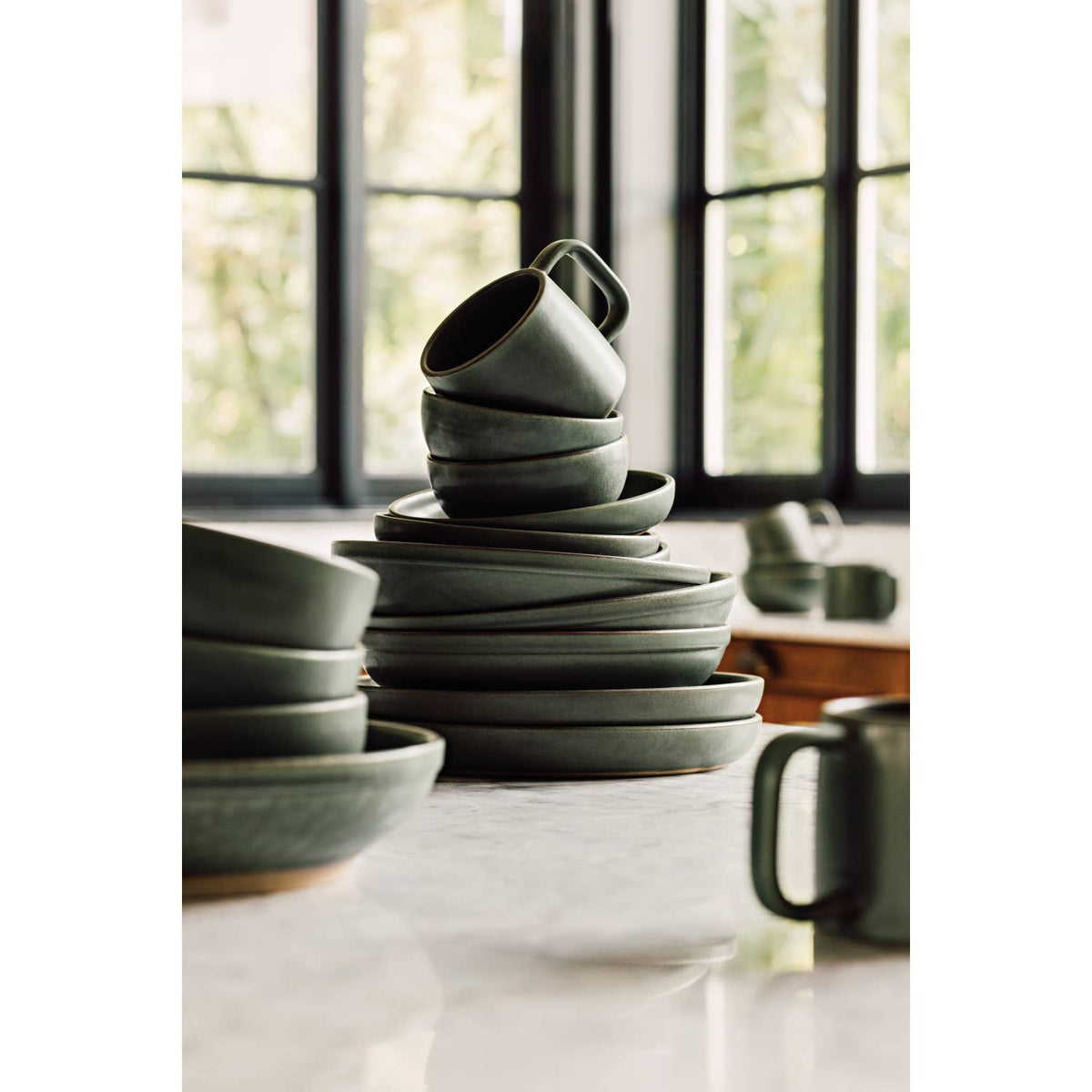 Tasse en grès artisanal Mosswood – Style nature & forêt