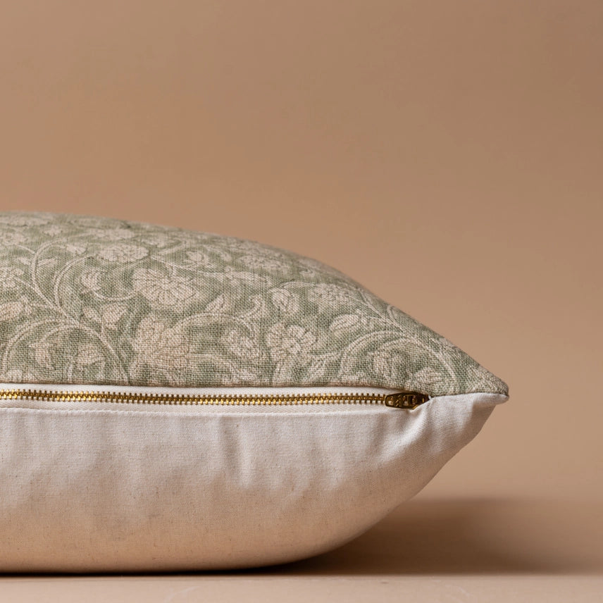 Housse de coussin OLIVIA en lin | Imprimé au pochoir
