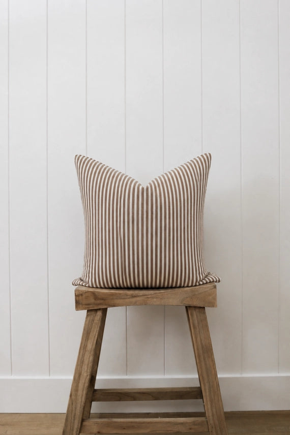 Housse de coussin Basile | Argile et crème