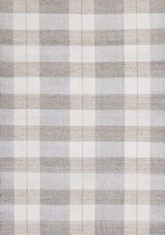 Tapis contemporain à carreaux géométriques | Crème