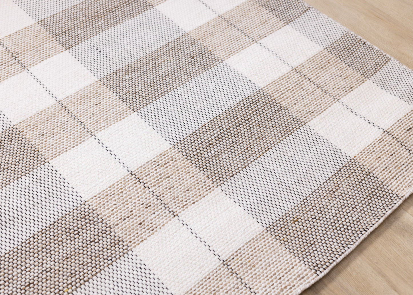 Tapis contemporain à carreaux géométriques | Crème