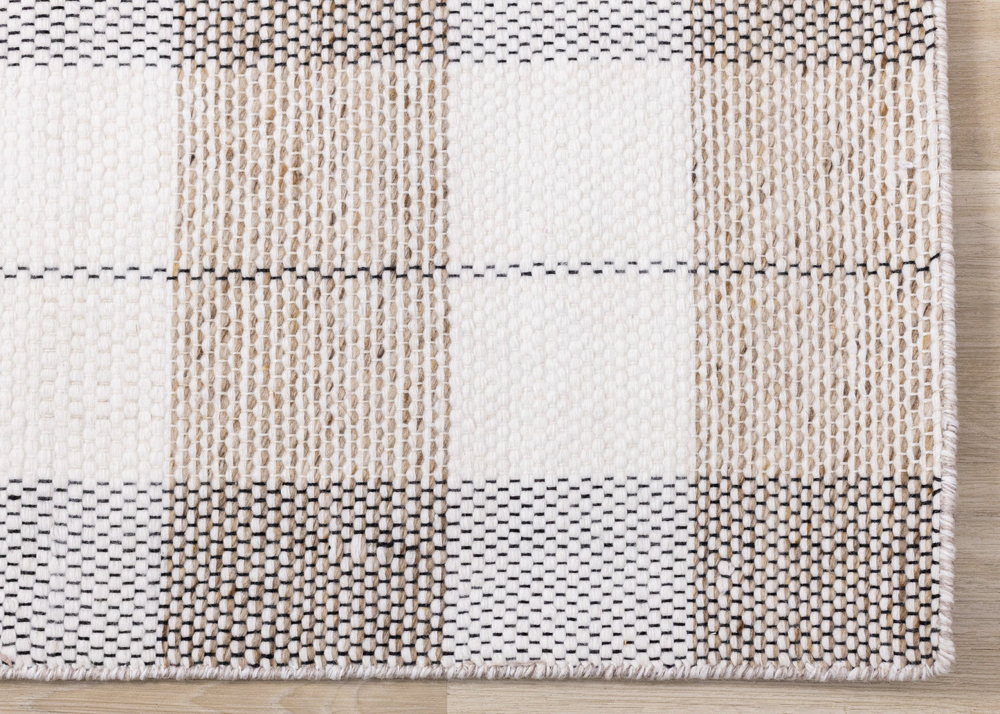 Tapis contemporain à carreaux géométriques | Crème