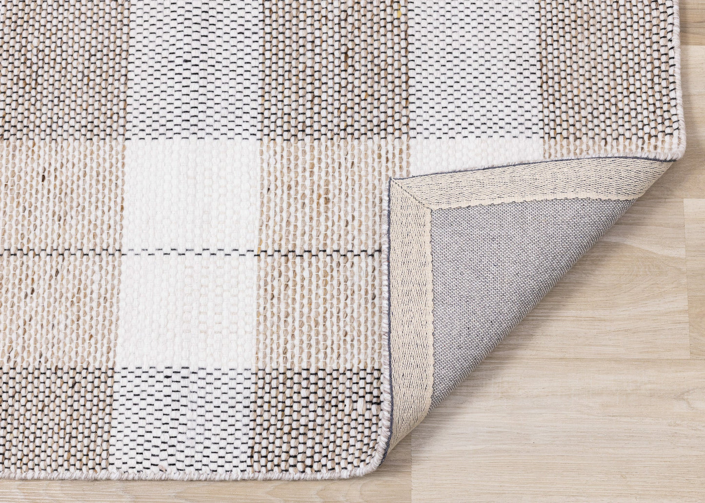 Tapis contemporain à carreaux géométriques | Crème