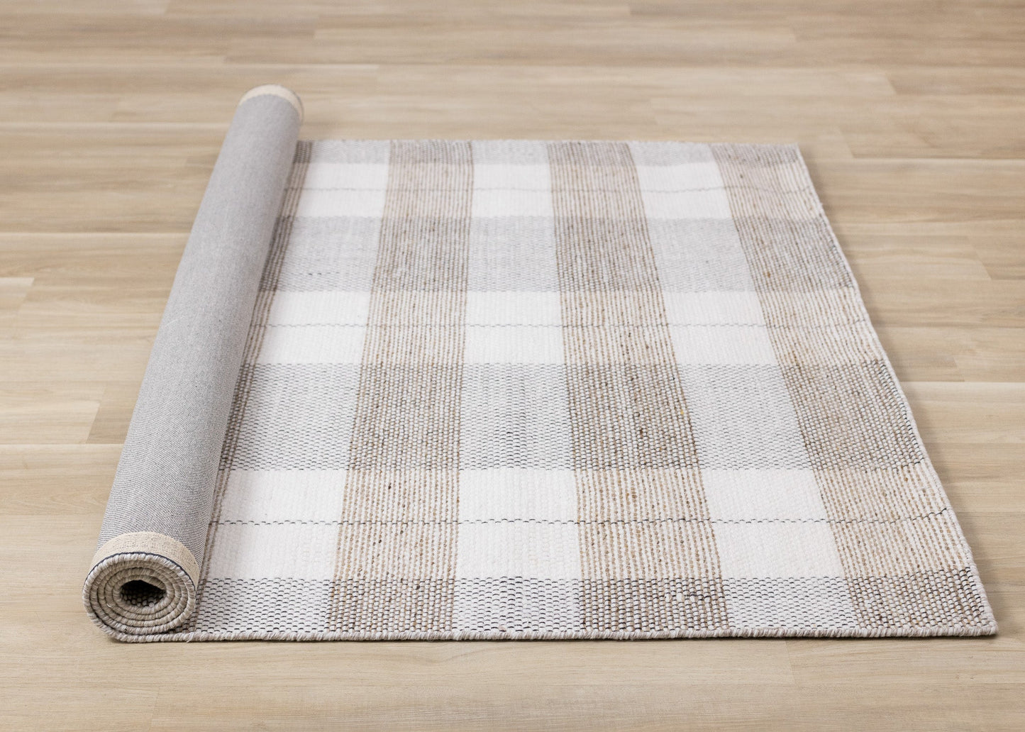 Tapis contemporain à carreaux géométriques | Crème