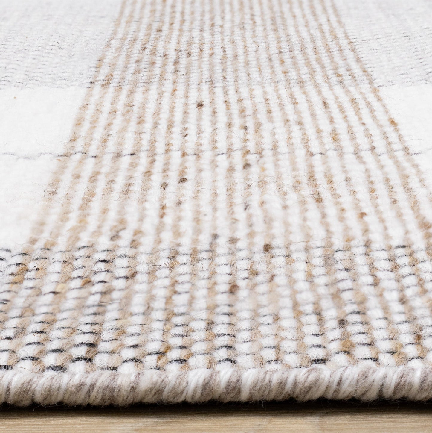 Tapis contemporain à carreaux géométriques | Crème